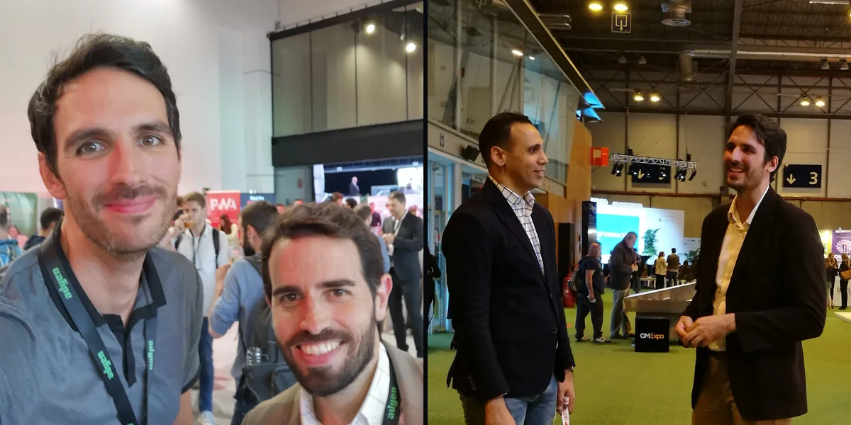 Daniel Matesa haciendo networking en un evento del sector y en la feria OMExpo